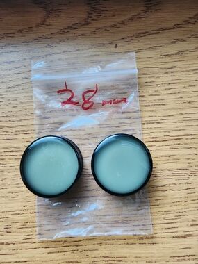 Men's Black-Rim Mint Green Ear Plugs — Pair